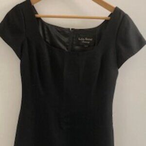 Lida Baday Designer Little Black Dress with Satin Slit